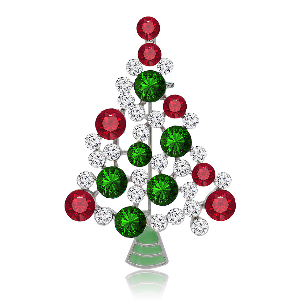 Crystal Christmas Tree Brooch